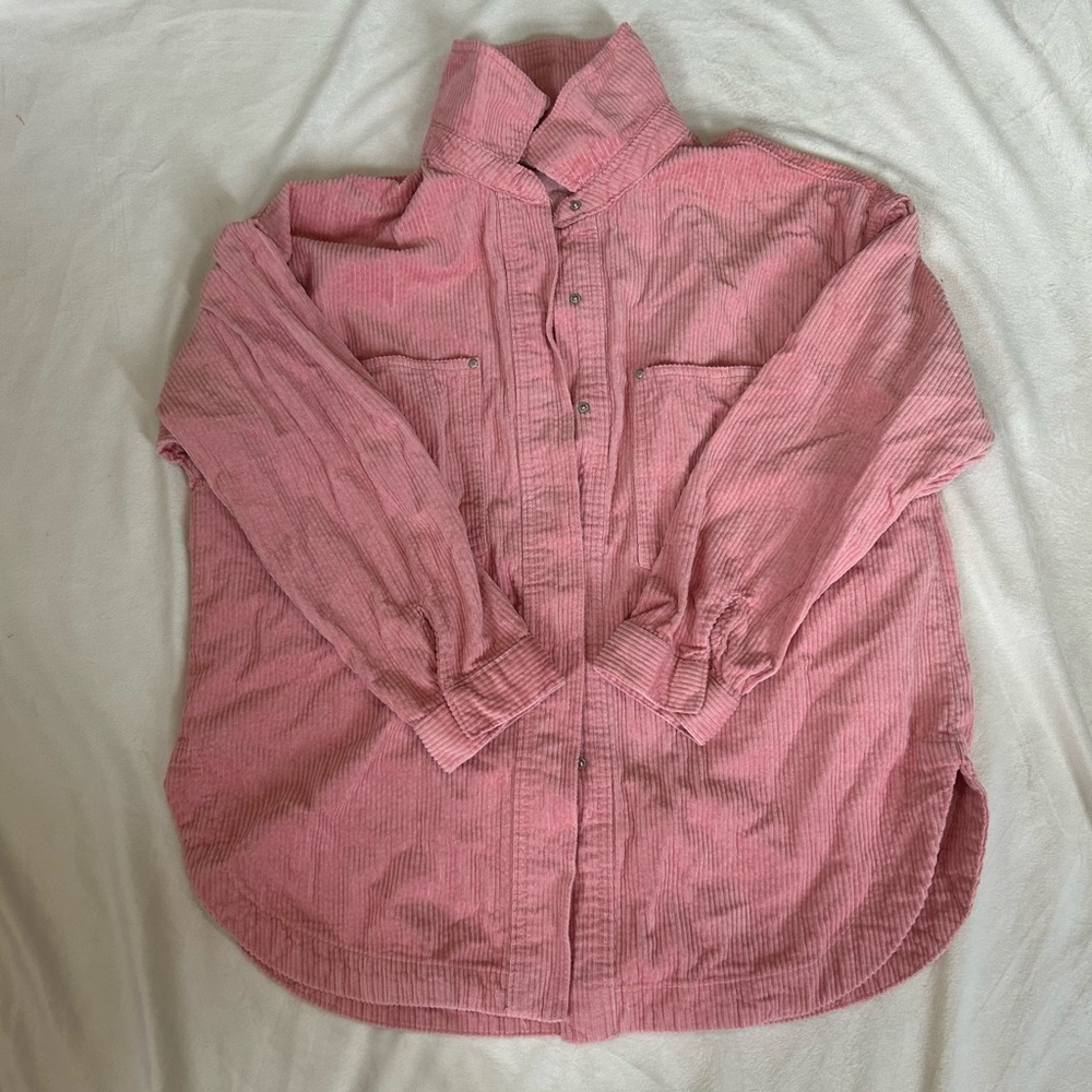 Pink oversized corduroy jacket